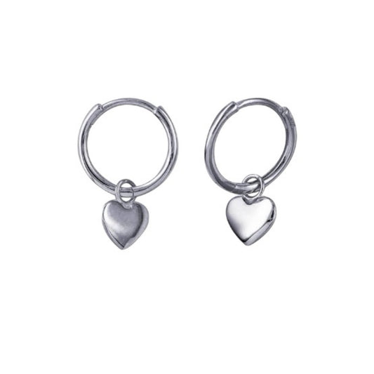 Mini heart earrings silver