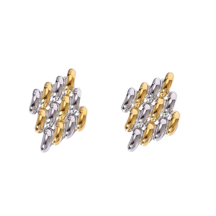 Irregular multi metal earrings