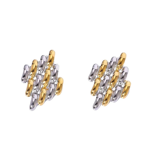 Irregular multi metal earrings