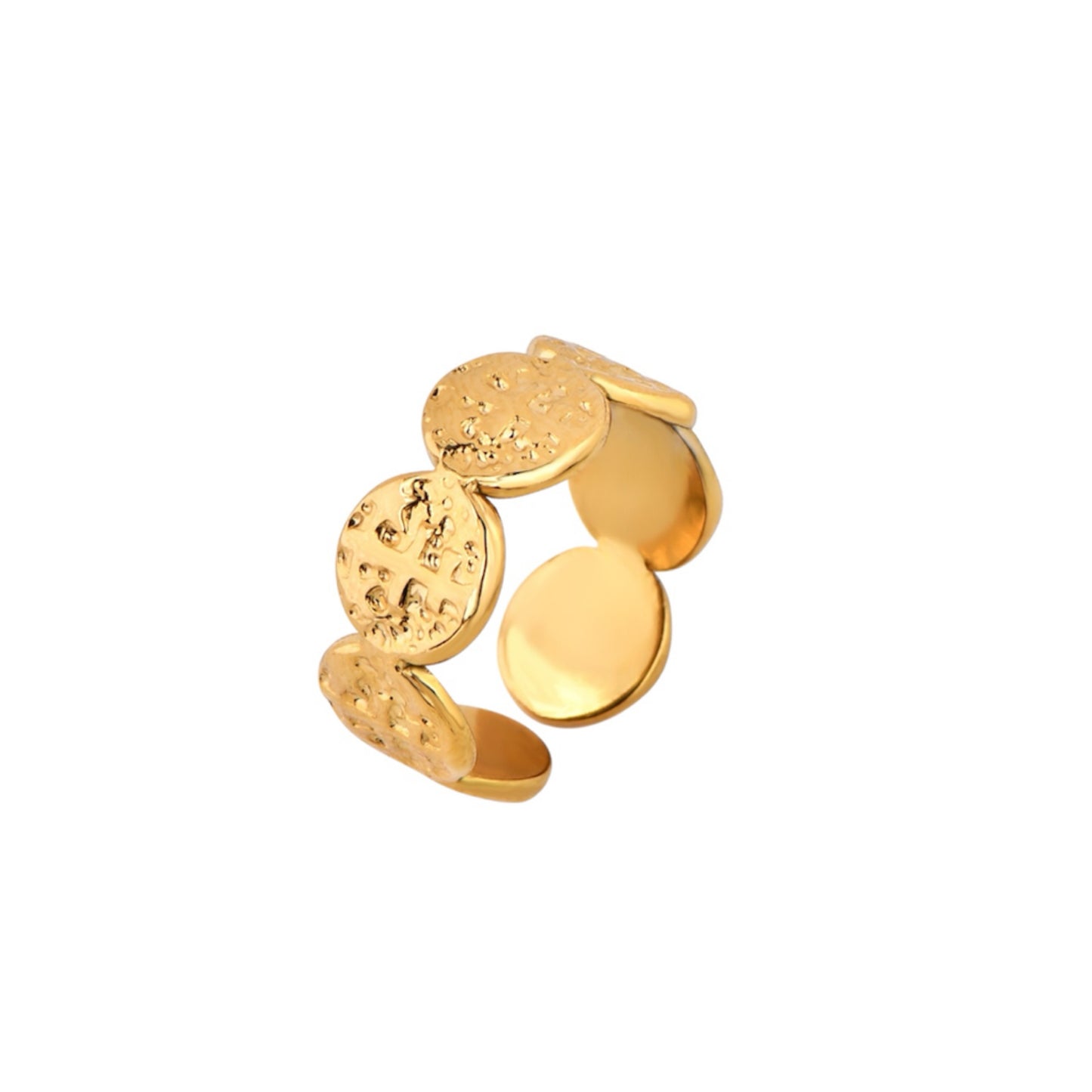 Circle hammered ring