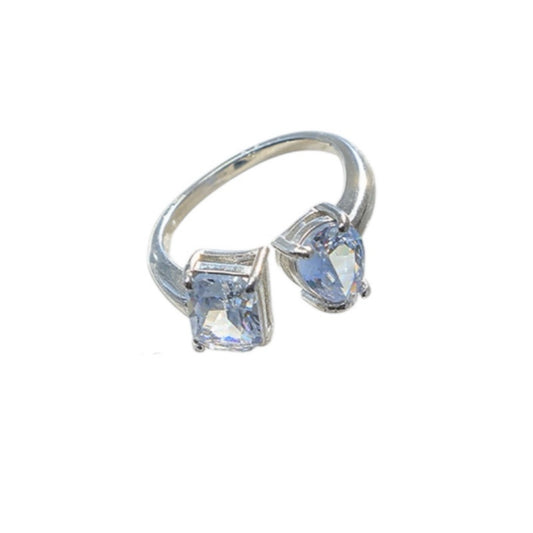 Diamond wrap ring silver