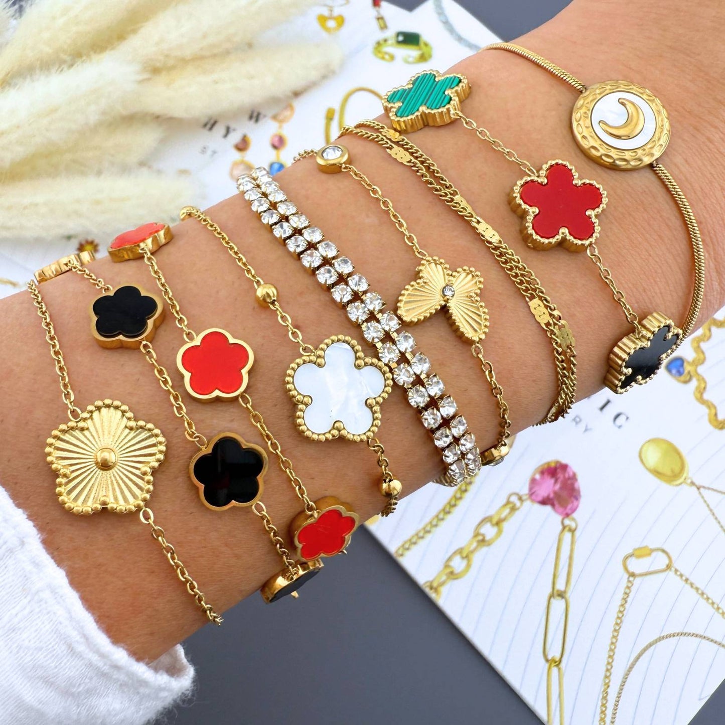 Clover bracelet black