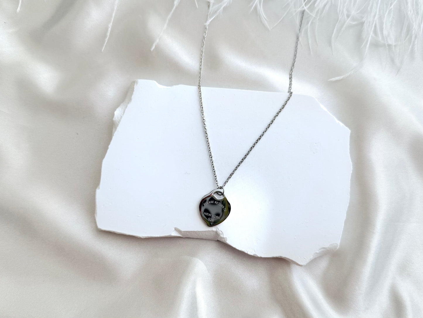 Large heart necklace Silver