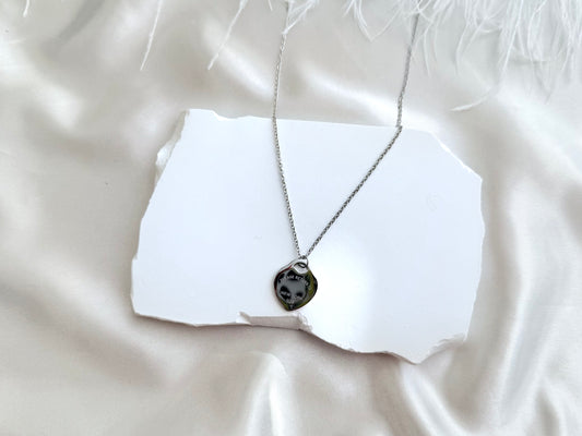 Large heart necklace Silver
