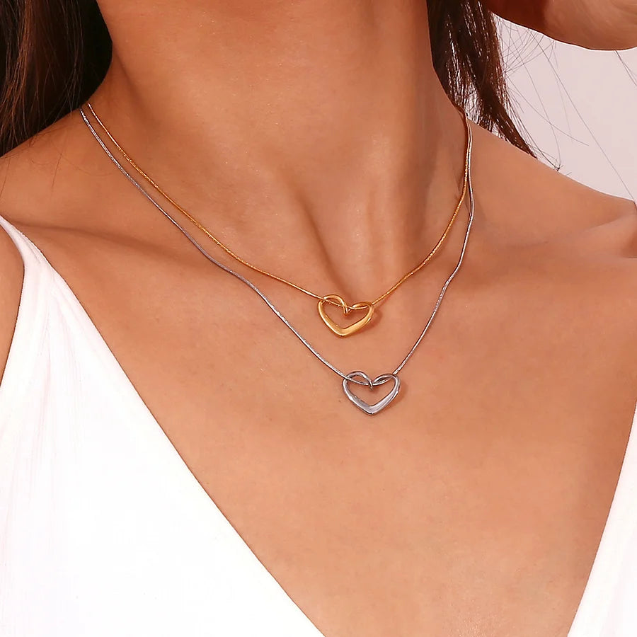 Love linked snake necklace gold