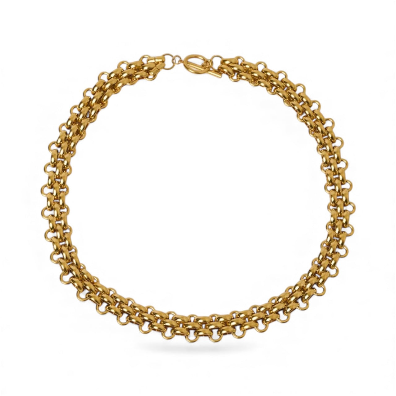 Netted fob necklace gold