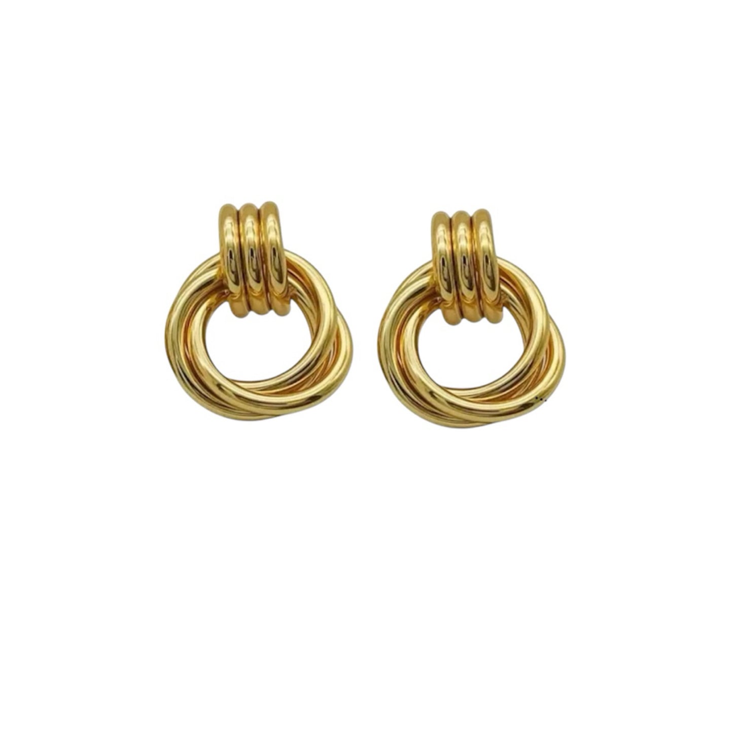Chunky knot earrings gold