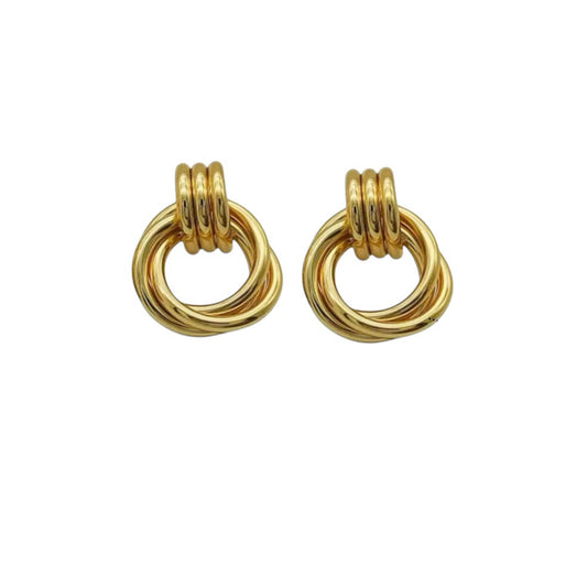 Chunky knot earrings gold