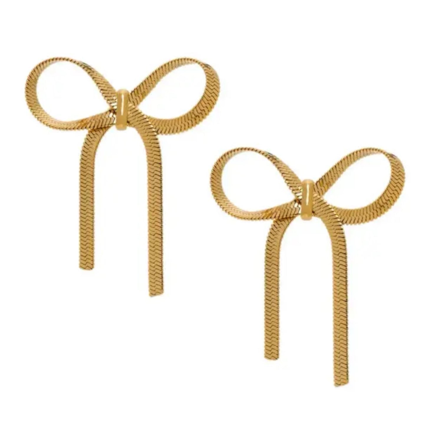 Mini bow knott earrings gold
