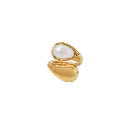 Pearl wrap ring gold