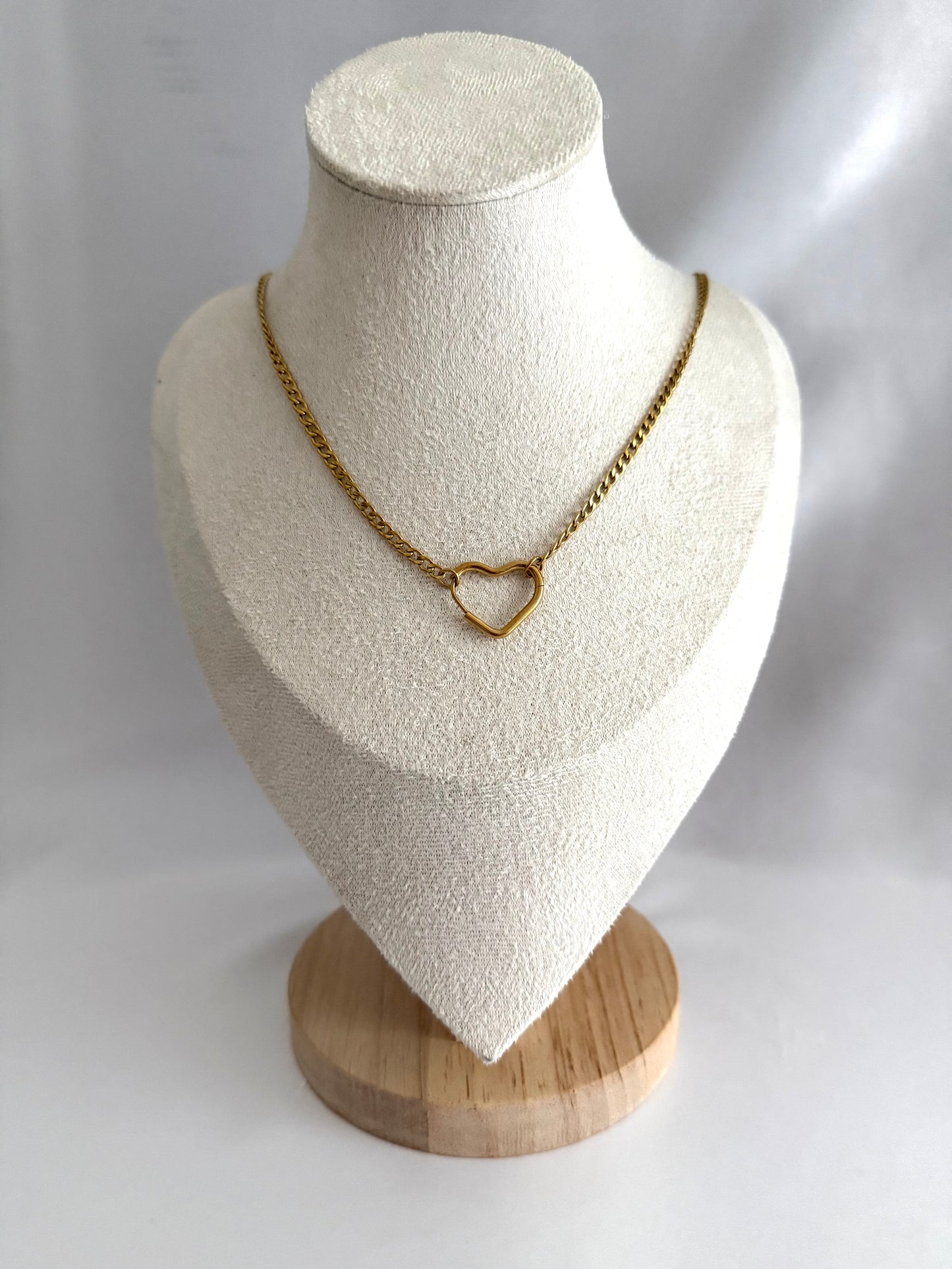 Heart ring necklace gold