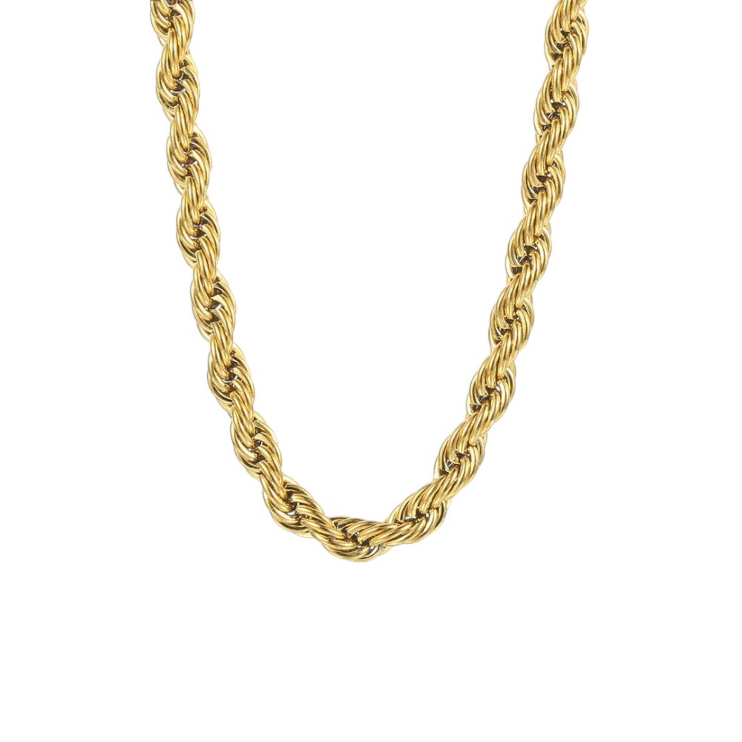 Statement twisted gold necklace