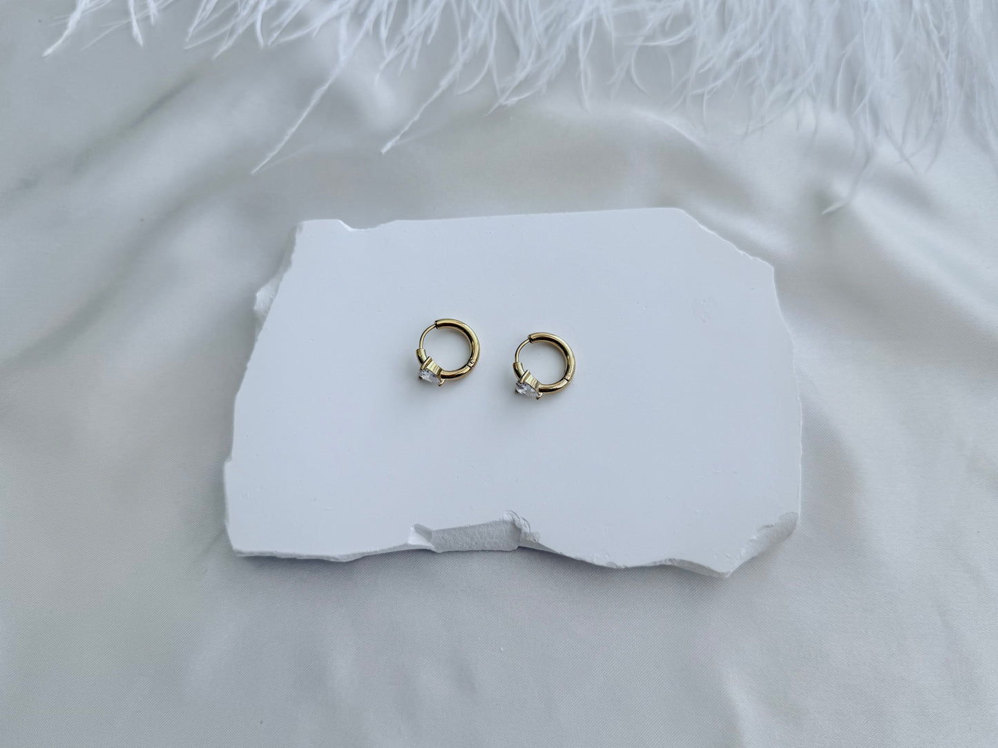 Heart huggie earrings