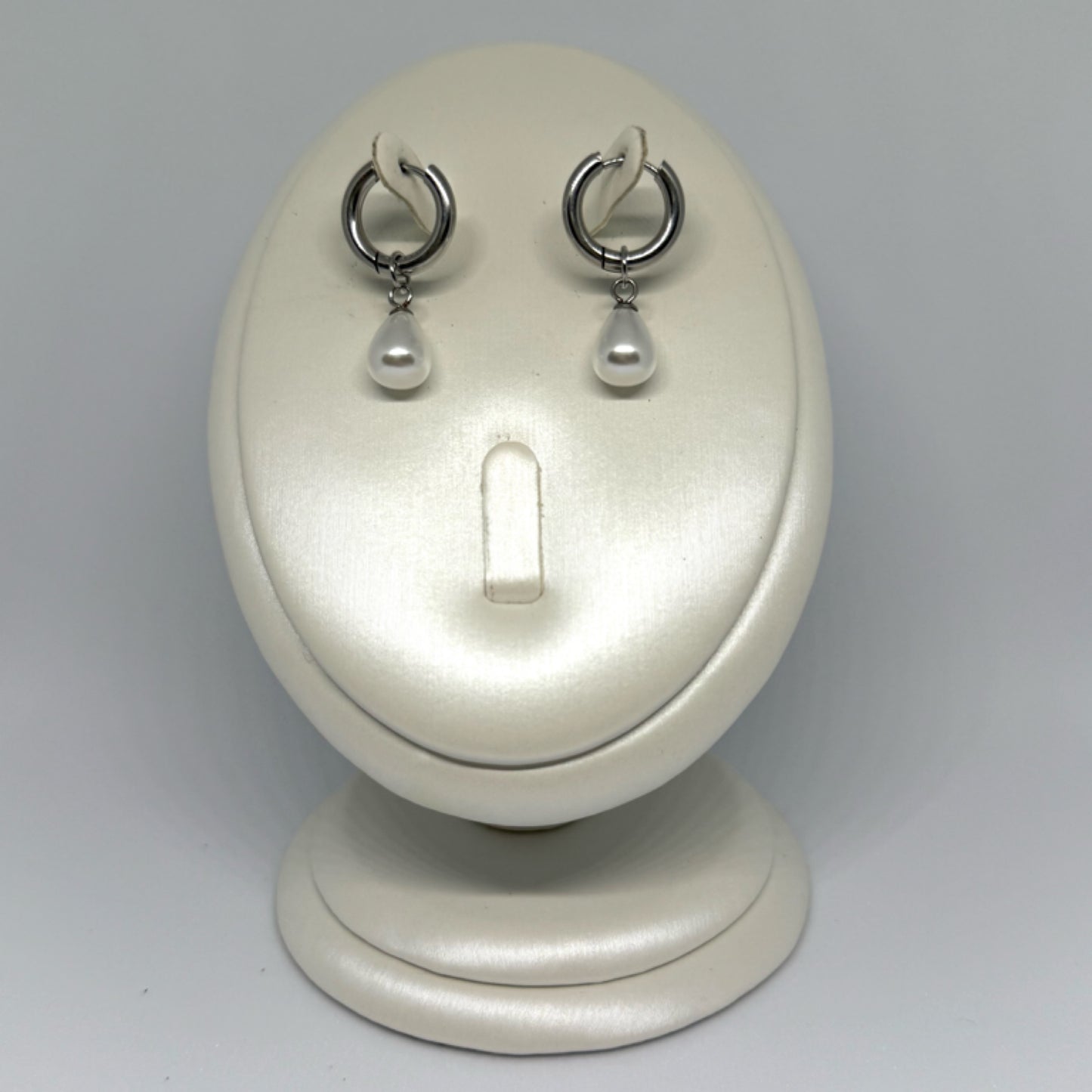Pearl teardrop earrings silver