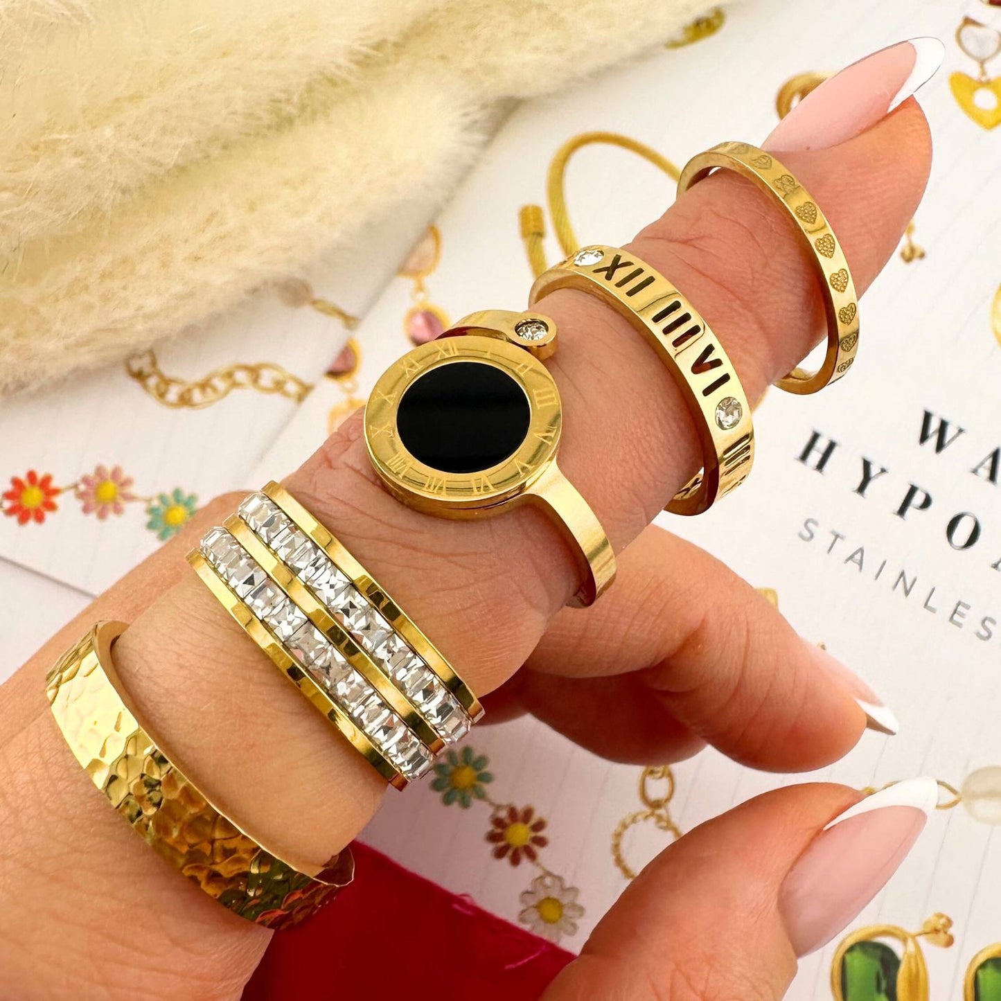 Heart printed ring