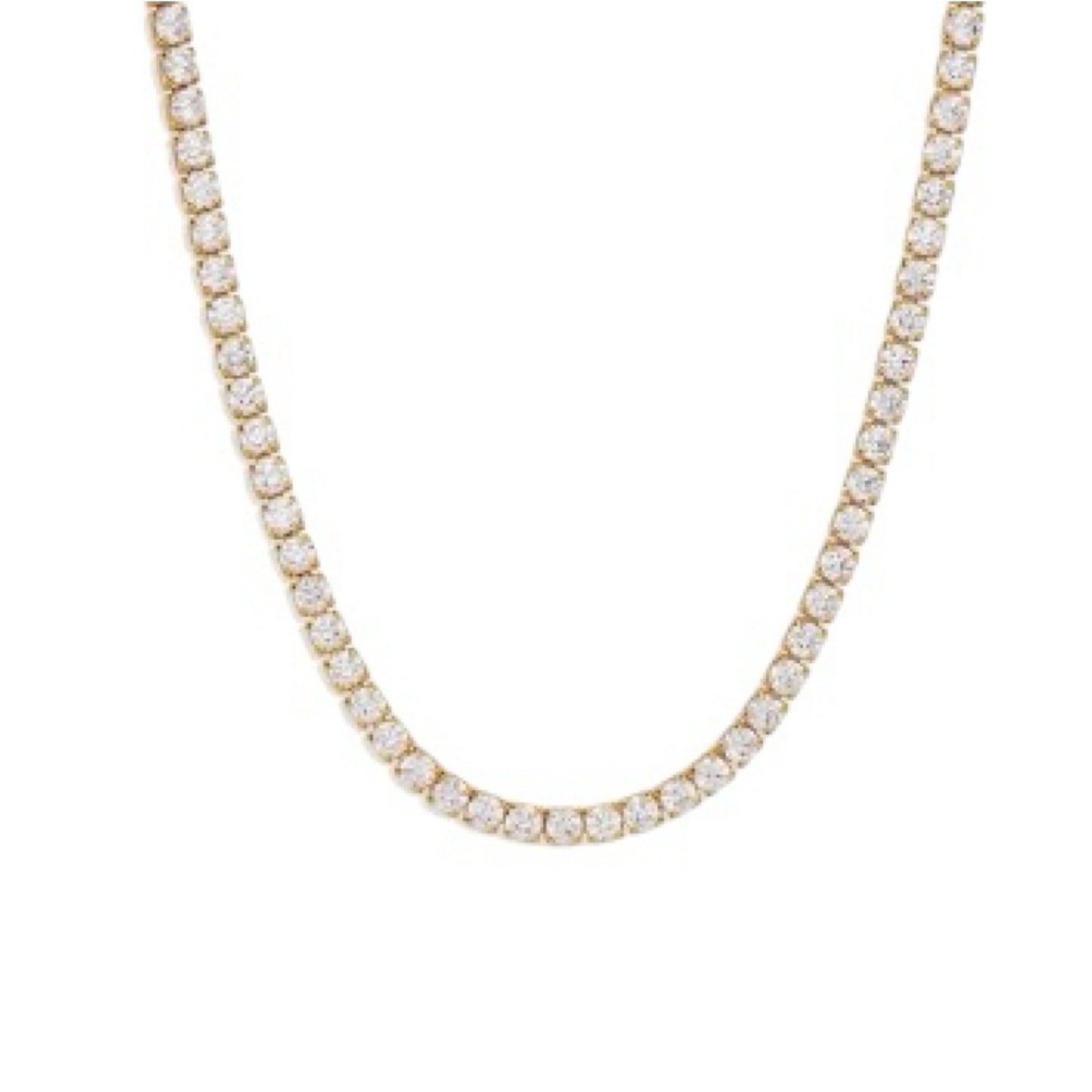 Cubic zirconia necklace gold