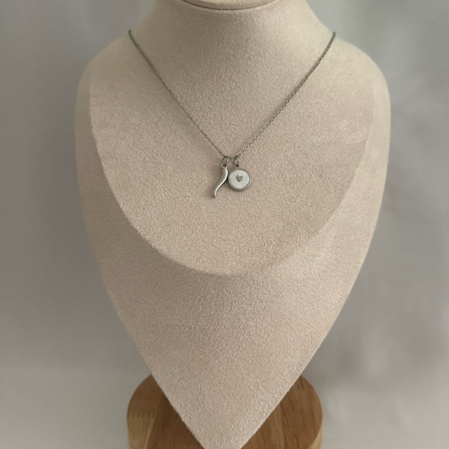 Love charm necklace silver