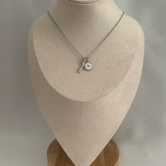 Love charm necklace silver