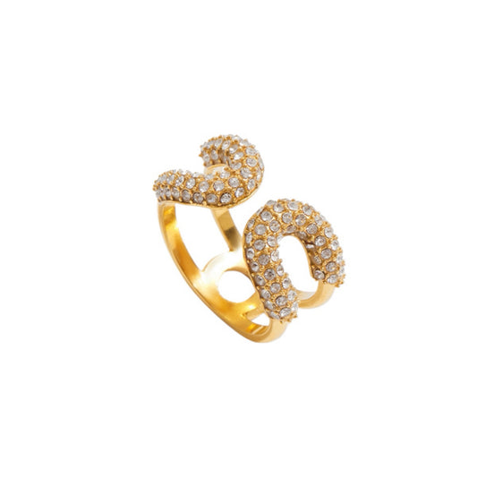 Diamond u wrap ring gold