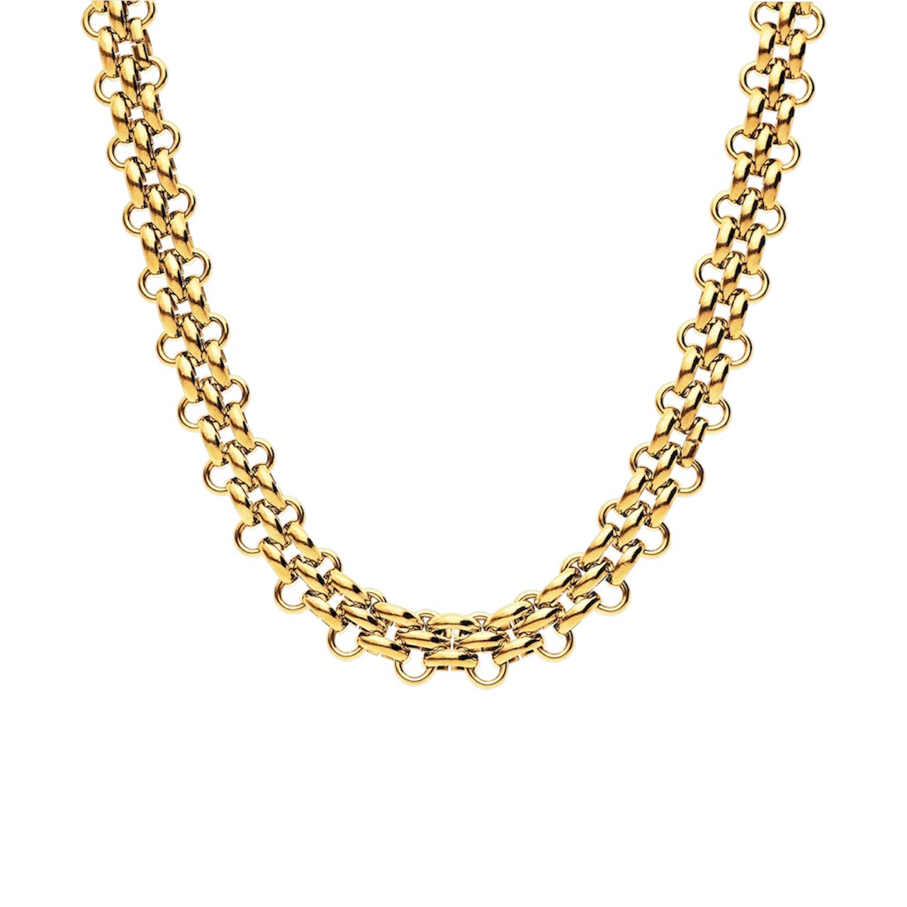 Netted fob necklace gold
