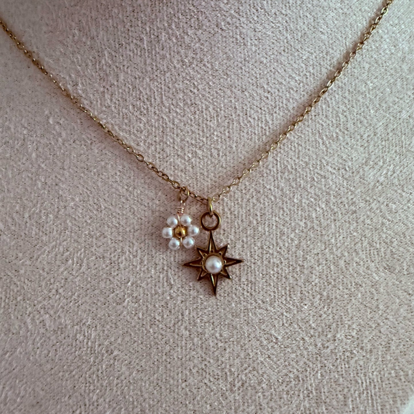 Star drop charm necklace