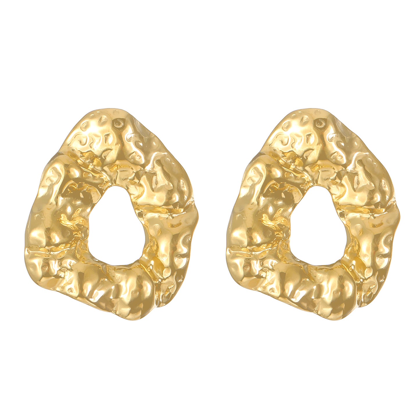 Irregular reef earrings gold