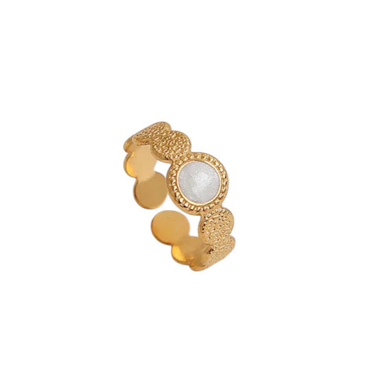 White hammered ring