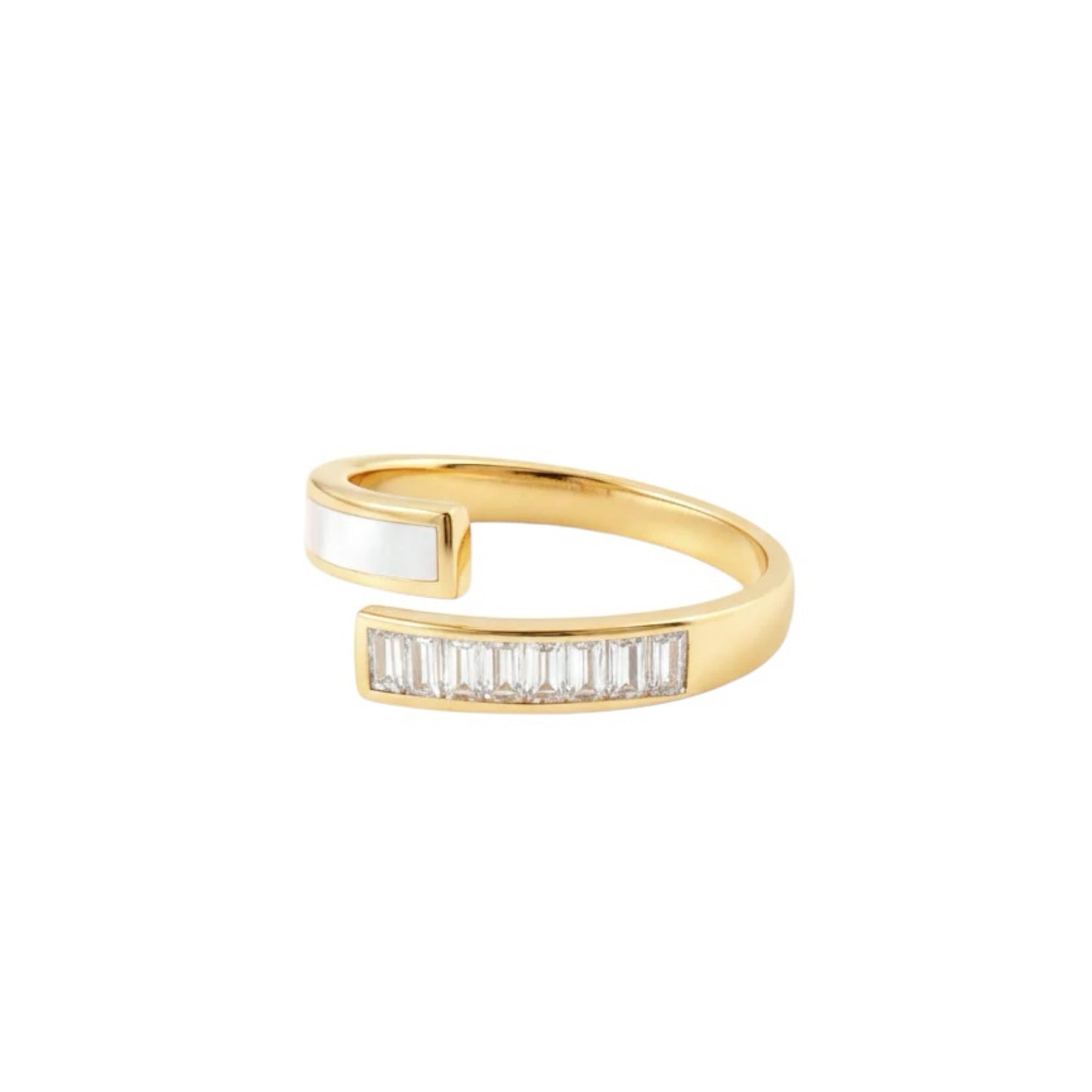 Clam shell diamond ring