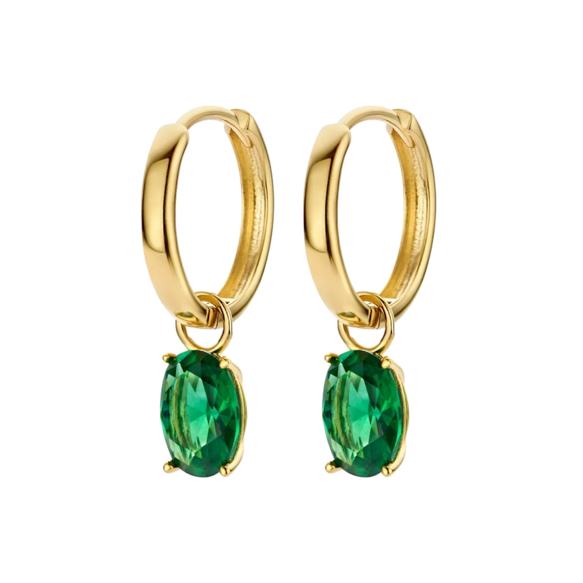 Emerald drop earrings silver