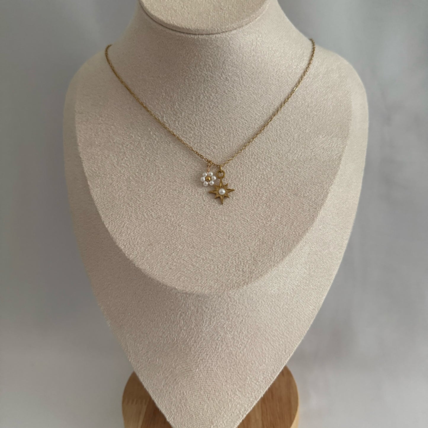 Star drop charm necklace