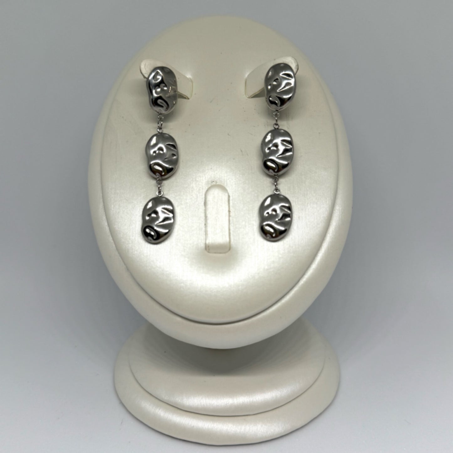 Irregular dangle earrings silver