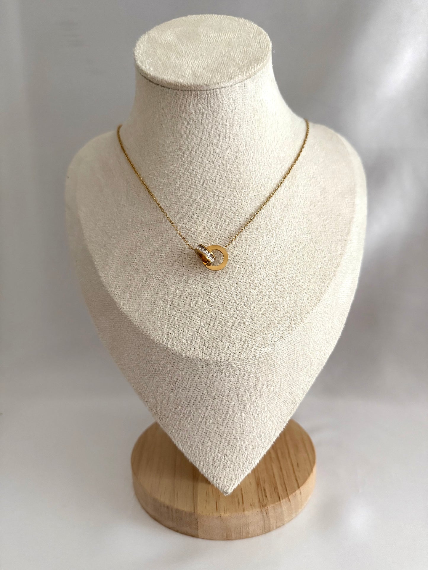 Roman numeral linked gold necklace