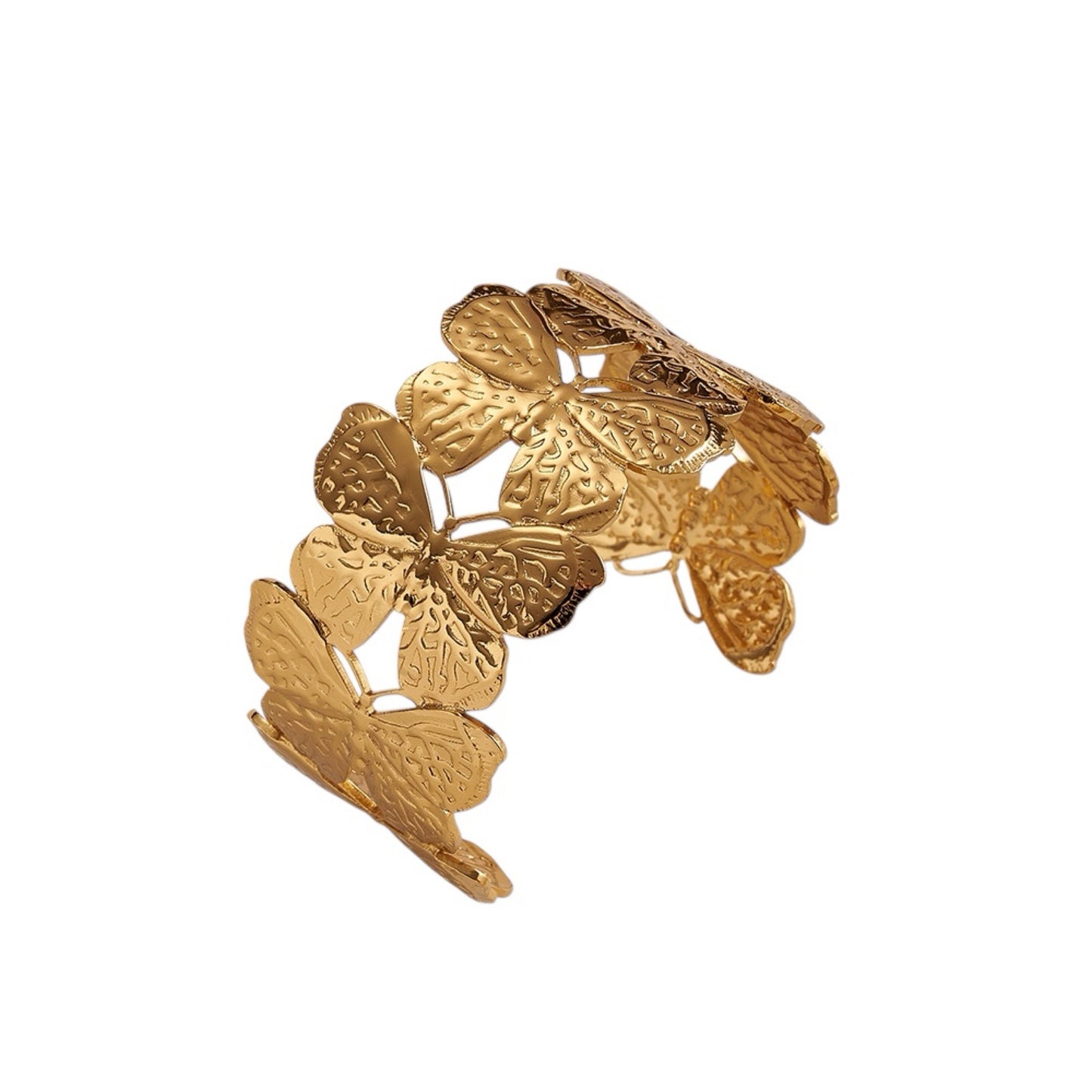 Butterfly gold bangle cuff