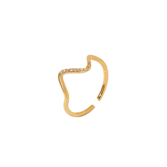 Zig zag ring gold