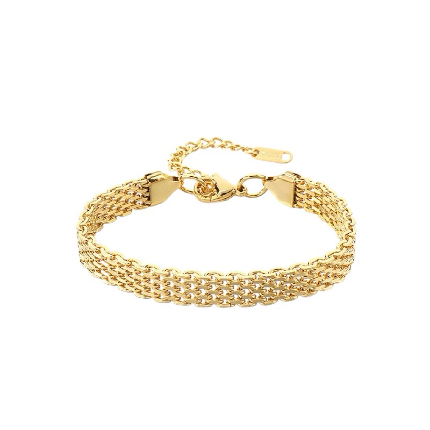 Flat woven bracelet gold