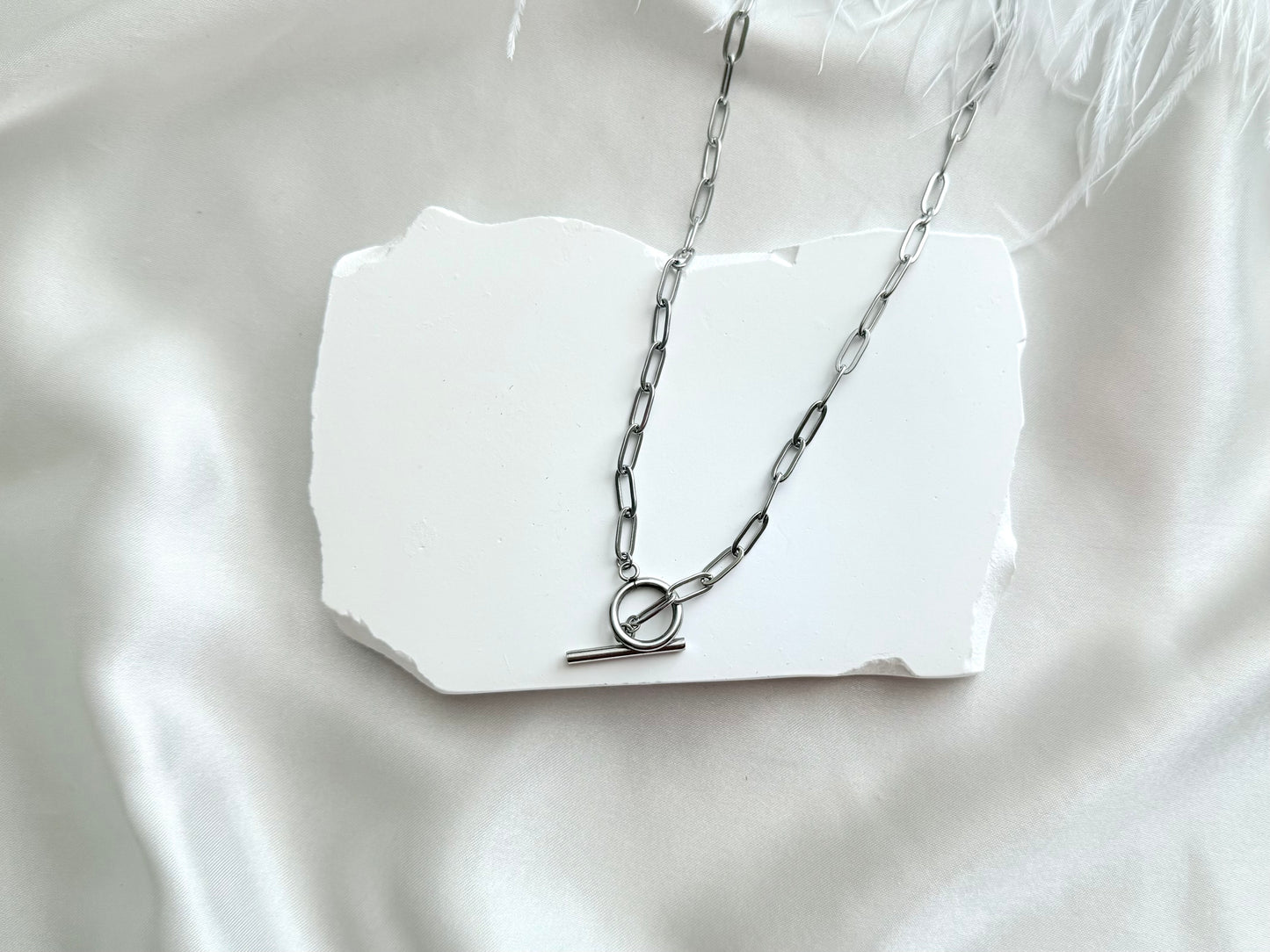 Silver fob necklace