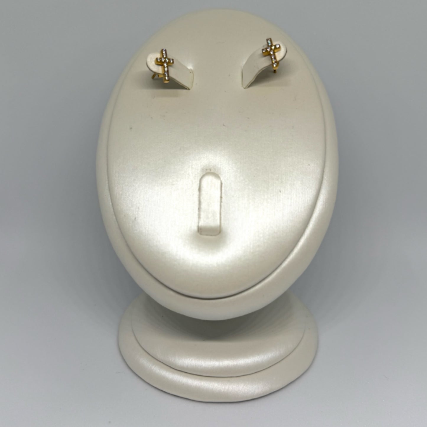 Diamond cross earrings gold