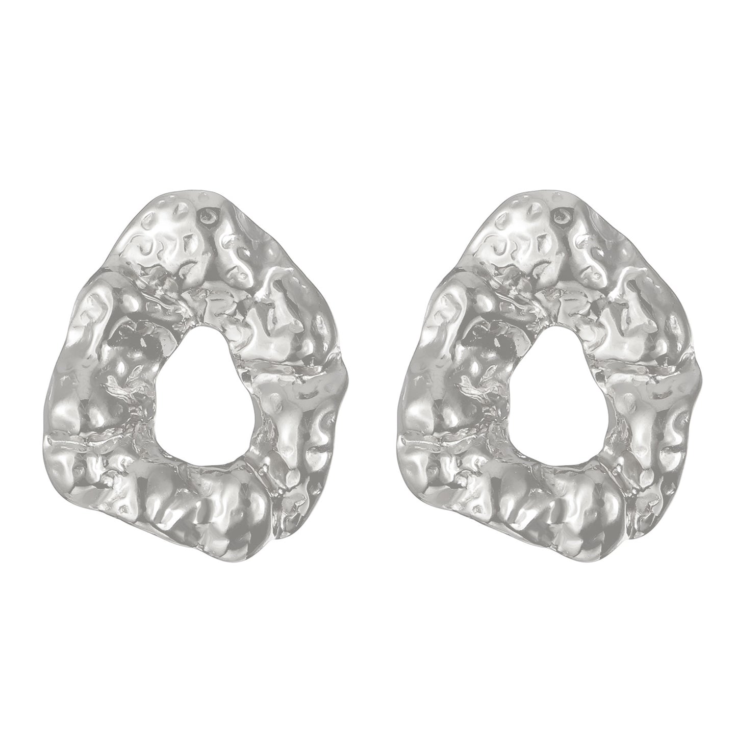 Irregular reef earrings silver