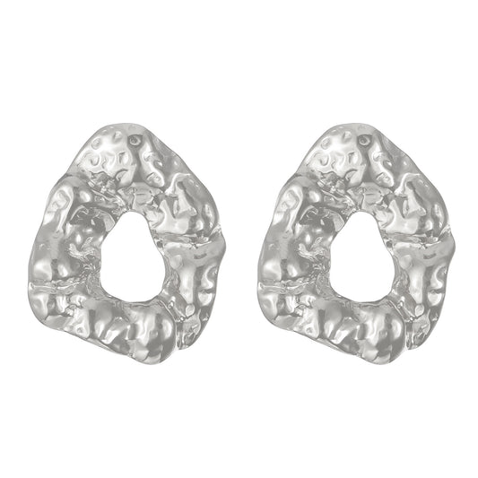 Irregular reef earrings silver