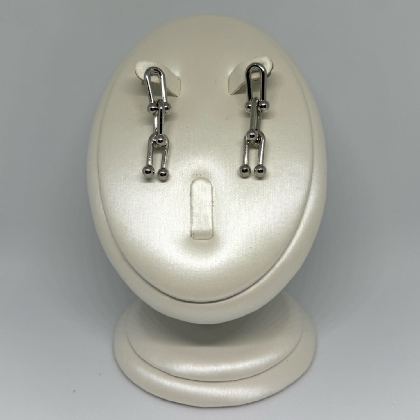 Drop link drop earrings silver