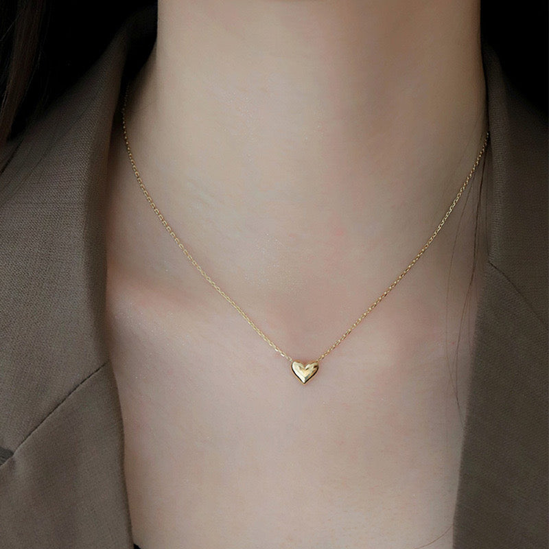 Mini heart necklace gold
