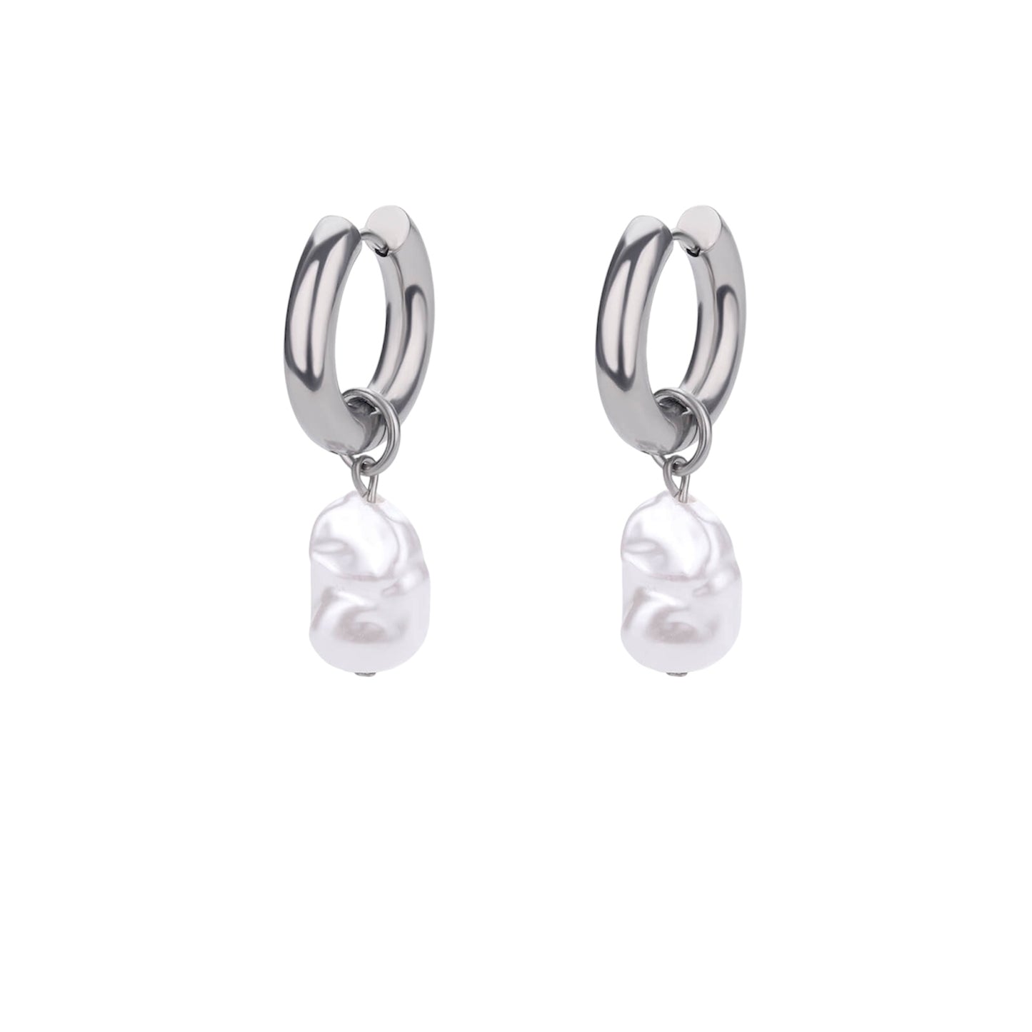 Irregular pearl drop earrings