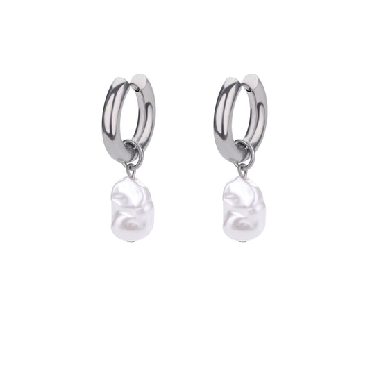 Irregular pearl drop earrings