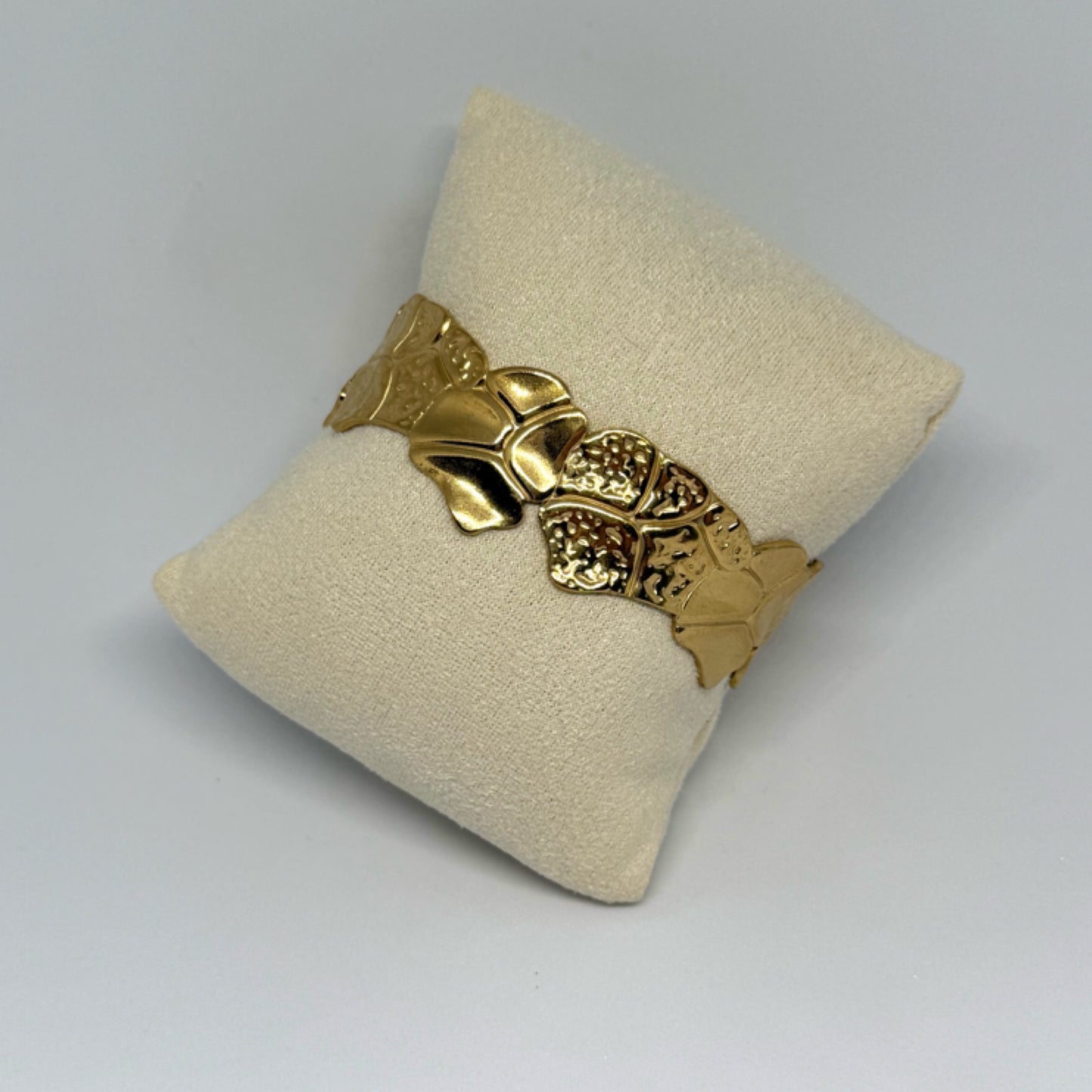 Textured gold bangle cuff