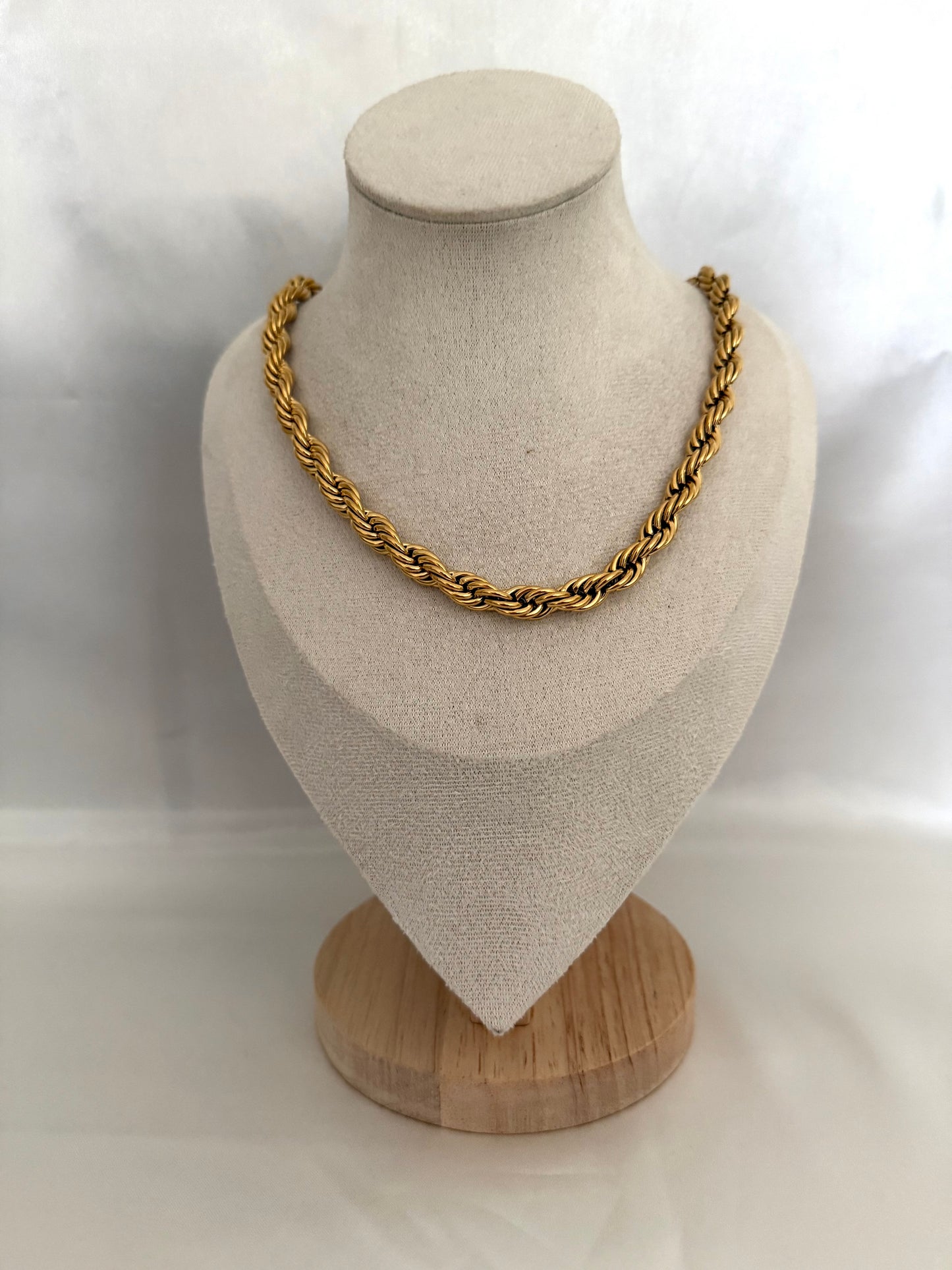 Statement twisted gold necklace
