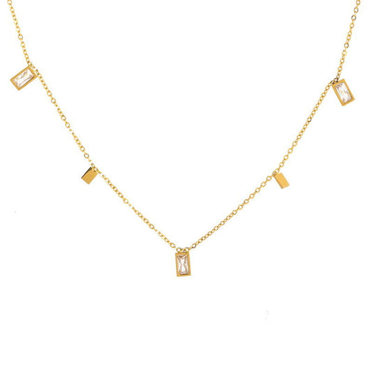 Delicate rectangle droplets necklace