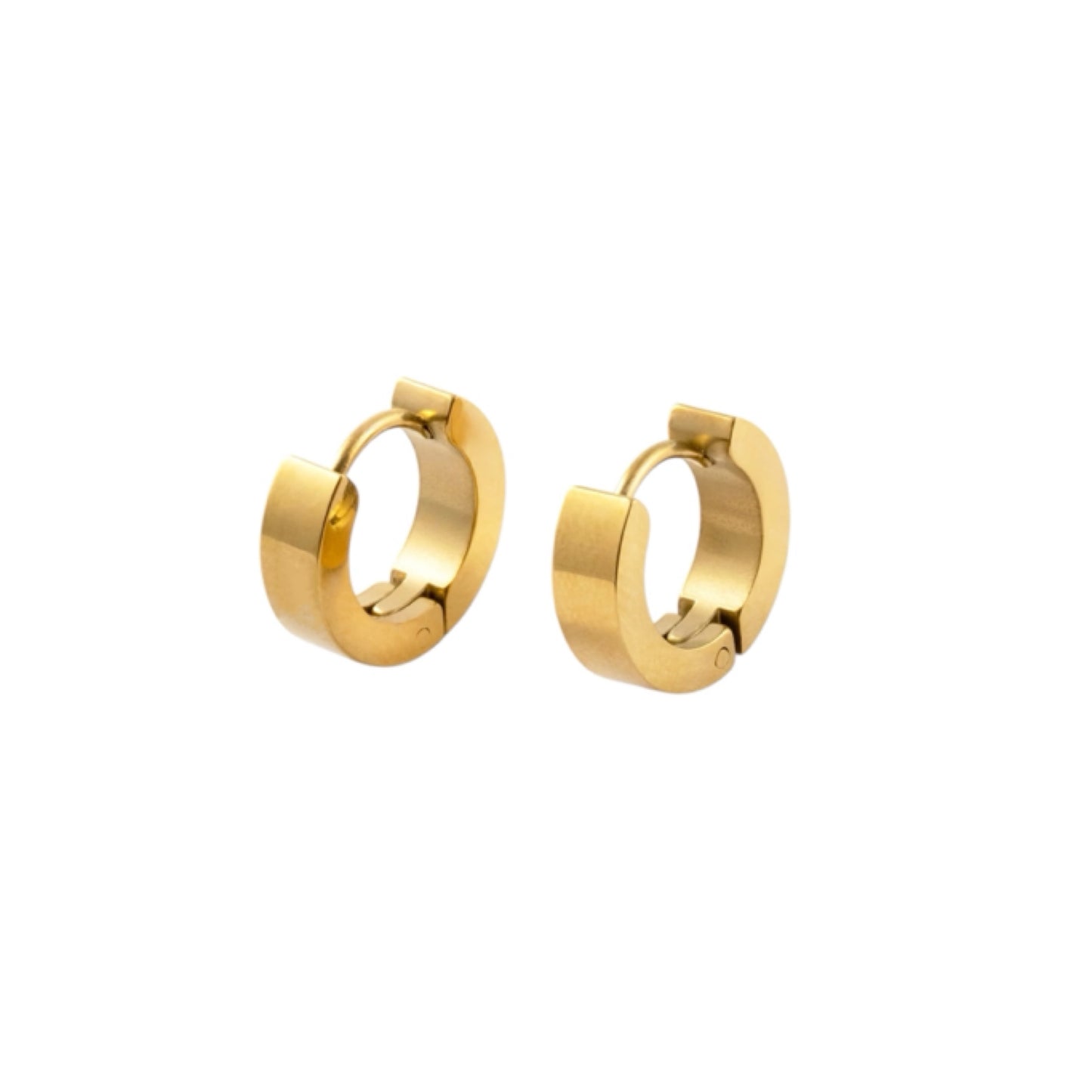 Thick mini huggie earrings gold