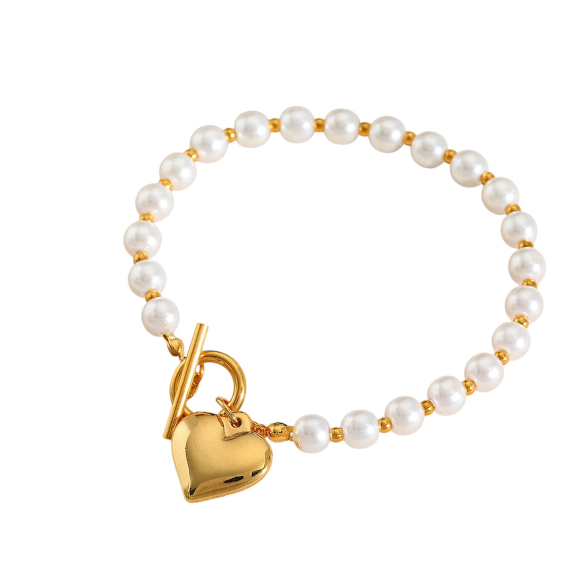 Pearl fob heart bracelet