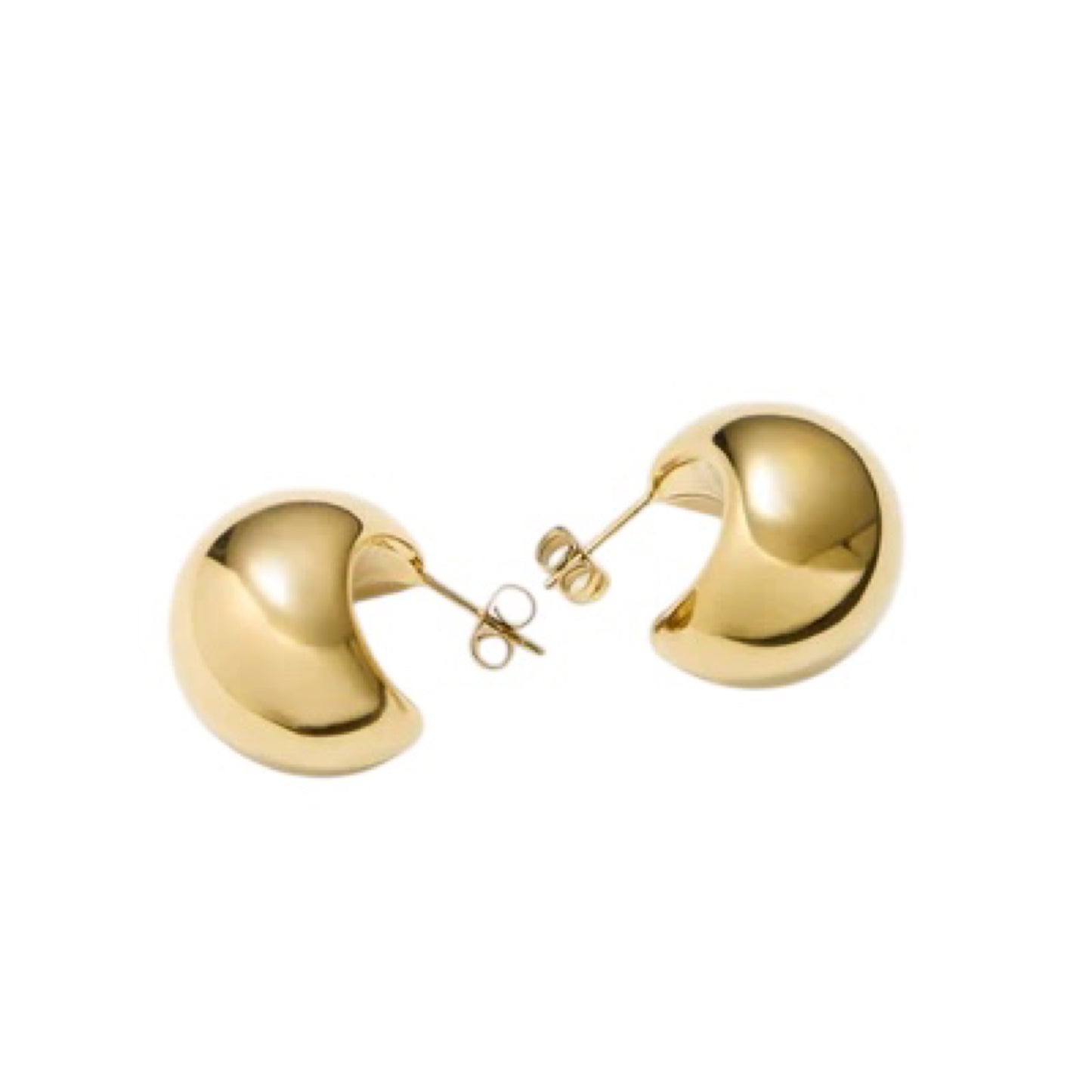 Half moon stud earrings gold