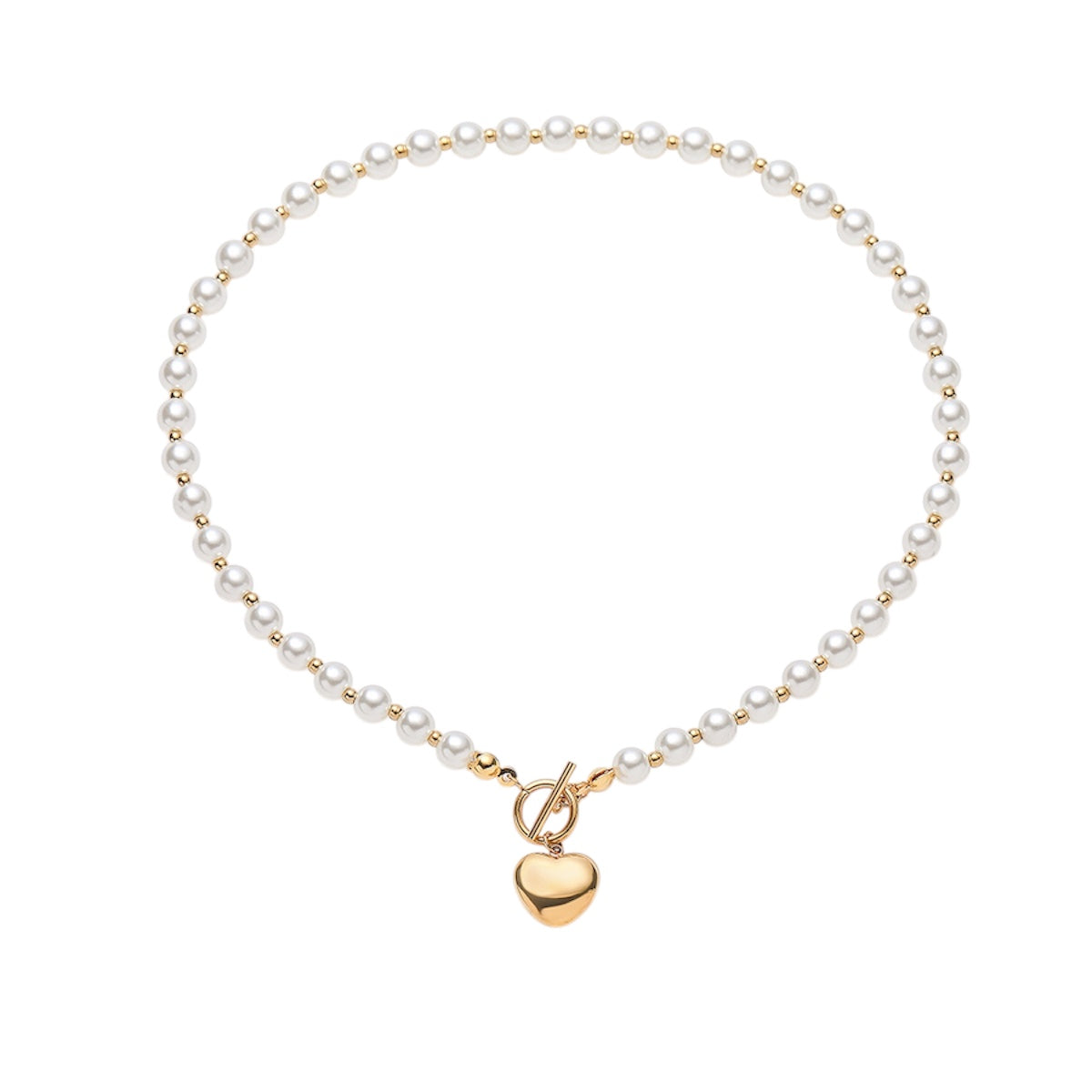Pearl fob heart necklace